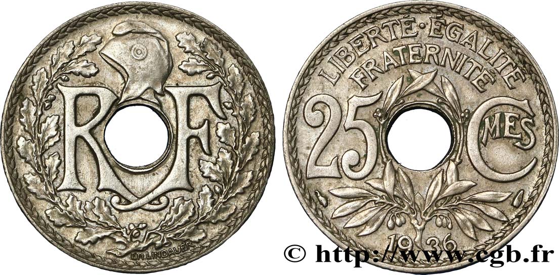 25 centimes Lindauer 1936  F.171/19 XF45 
