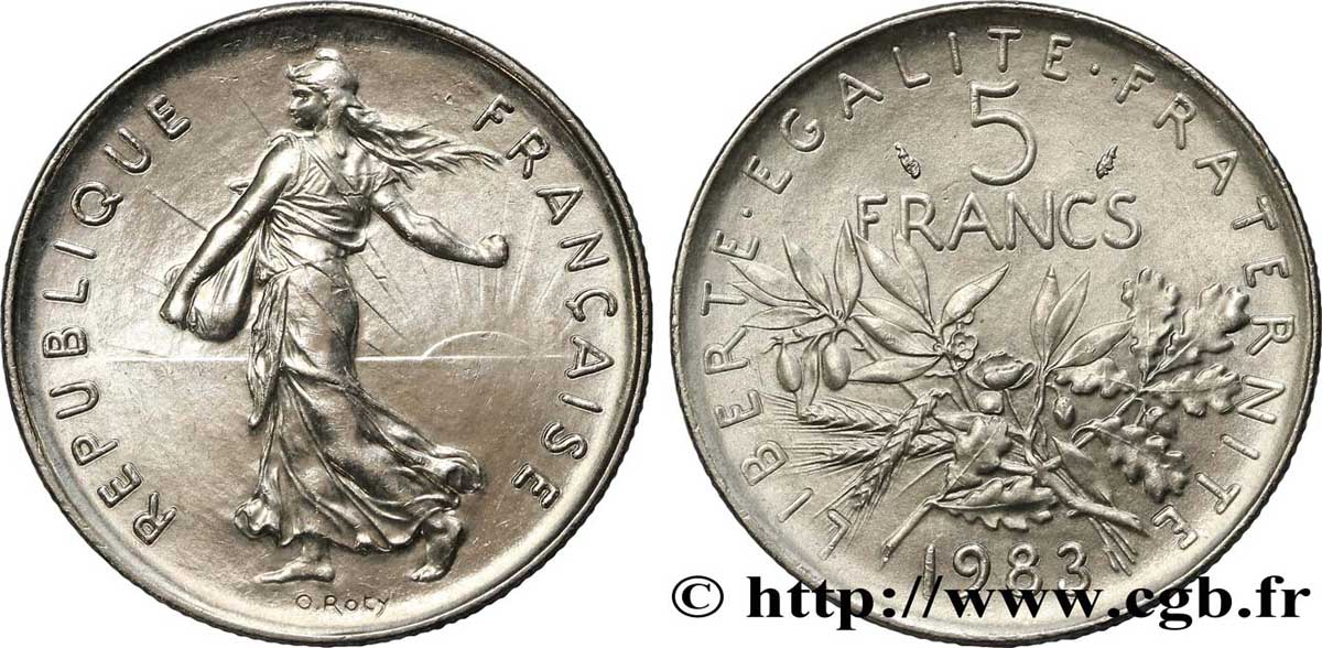 5 francs Semeuse, nickel 1983 Pessac F.341/15 fST63 