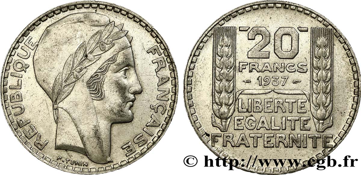 20 francs Turin 1937  F.400/8 TTB52 