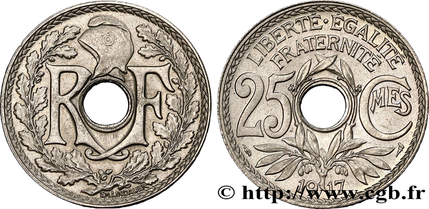 25 centimes Lindauer 1917  F.171/1 MS60 