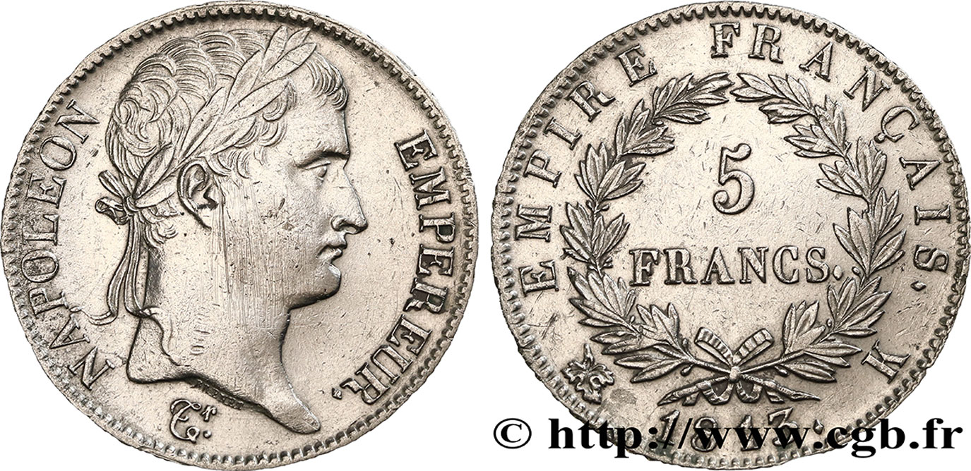 5 francs Napoléon Empereur, Empire français 1813 Bordeaux F.307/66 TTB50 