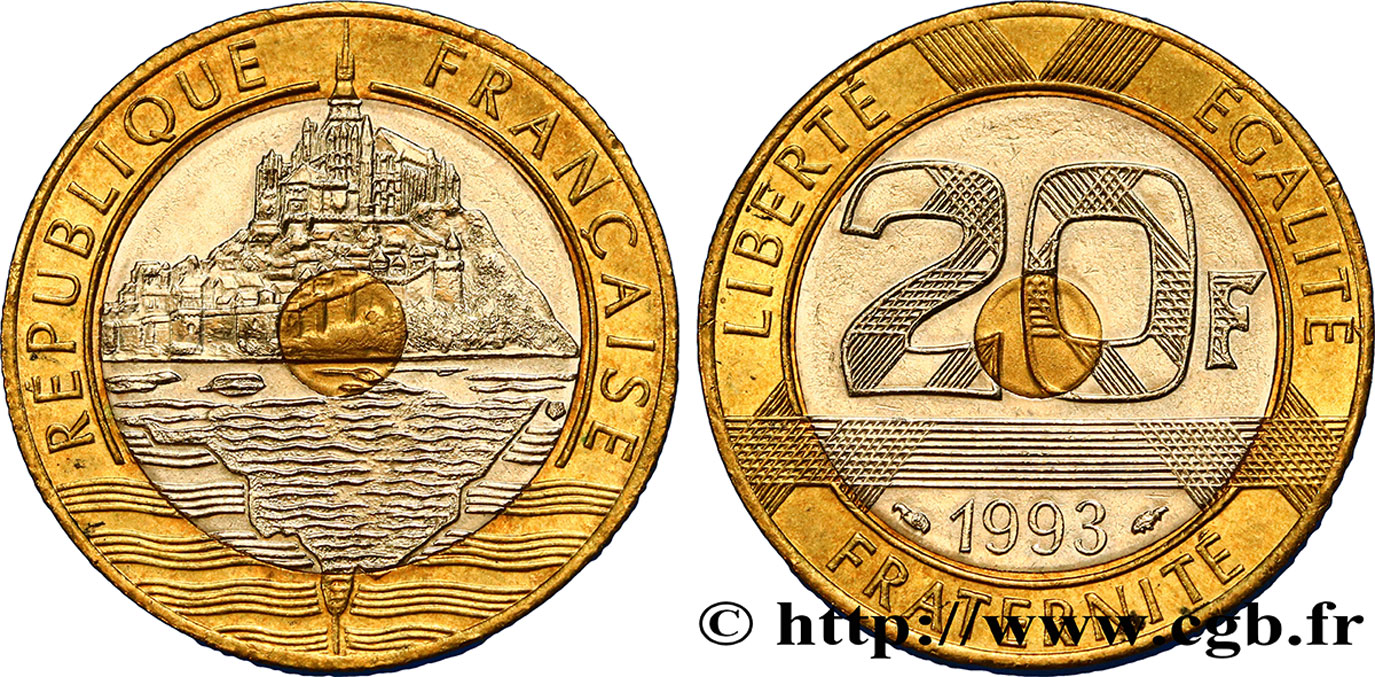 20 francs Mont Saint-Michel 1993 Pessac F.403/7 SPL55 