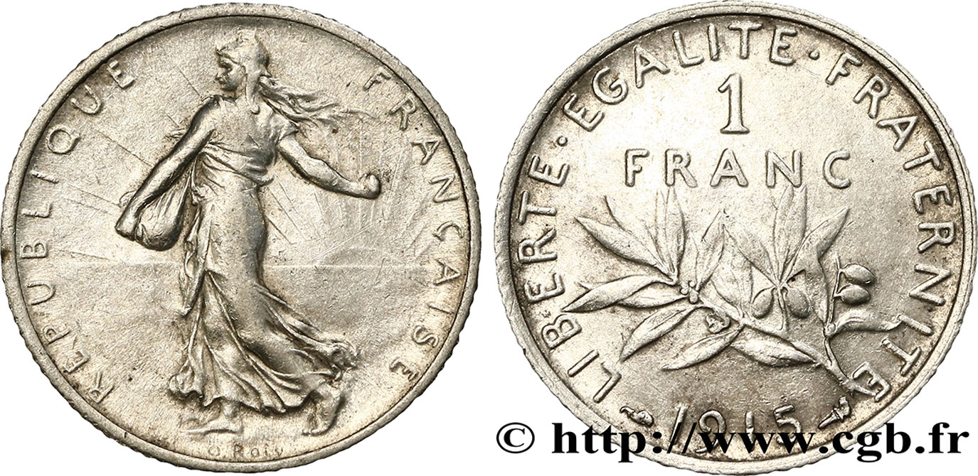 1 franc Semeuse 1915 Paris F.217/21 BB 