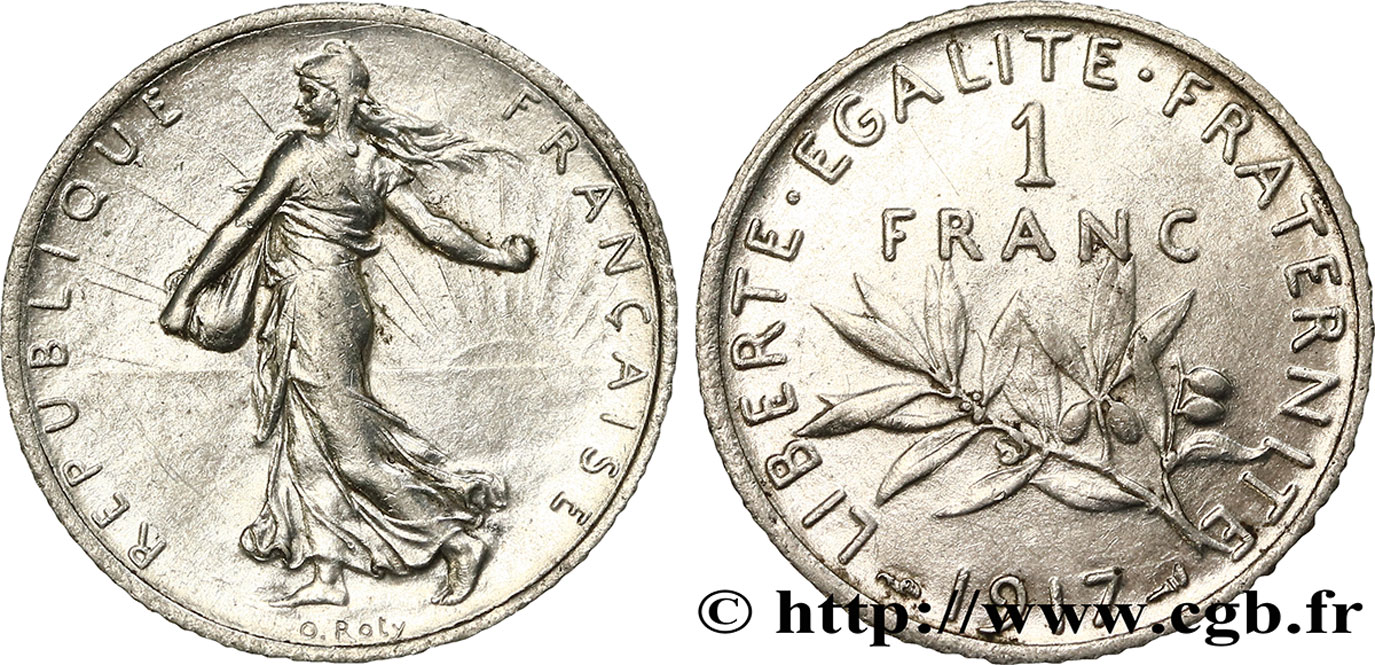 1 franc Semeuse 1917  F.217/23 XF 