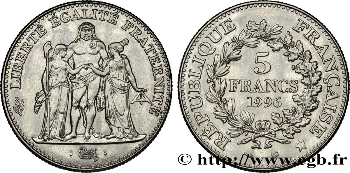 5 francs Hercule de Dupré 1996  F.346/2 AU 