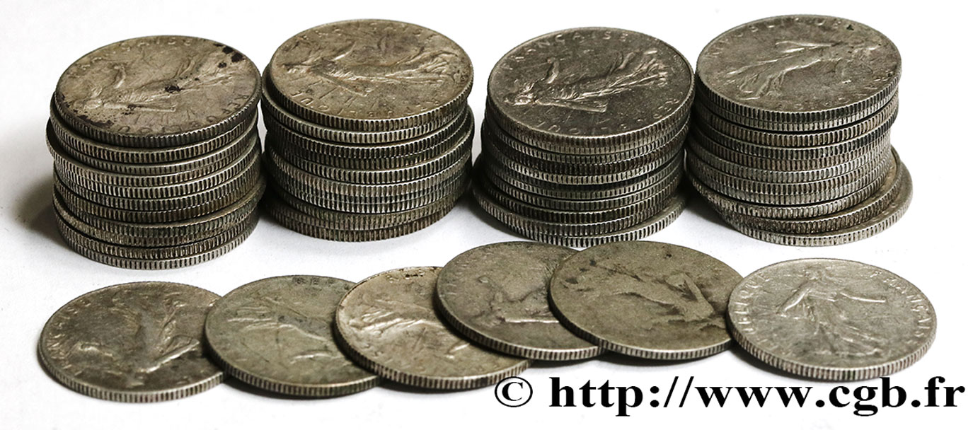 Lot de 50 pièces de 50 centimes Semeuse n.d. Paris F.190/- RC 
