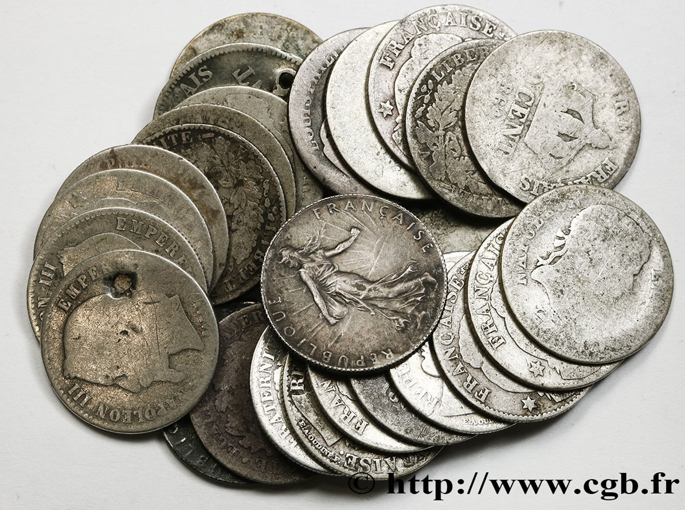 Lot de 25 pièces de 50 centimes n.d. Paris F.-/- VG 