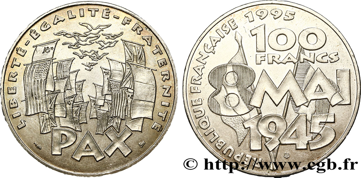 100 francs 8 Mai 1945 1995  F.463/2 MS60 