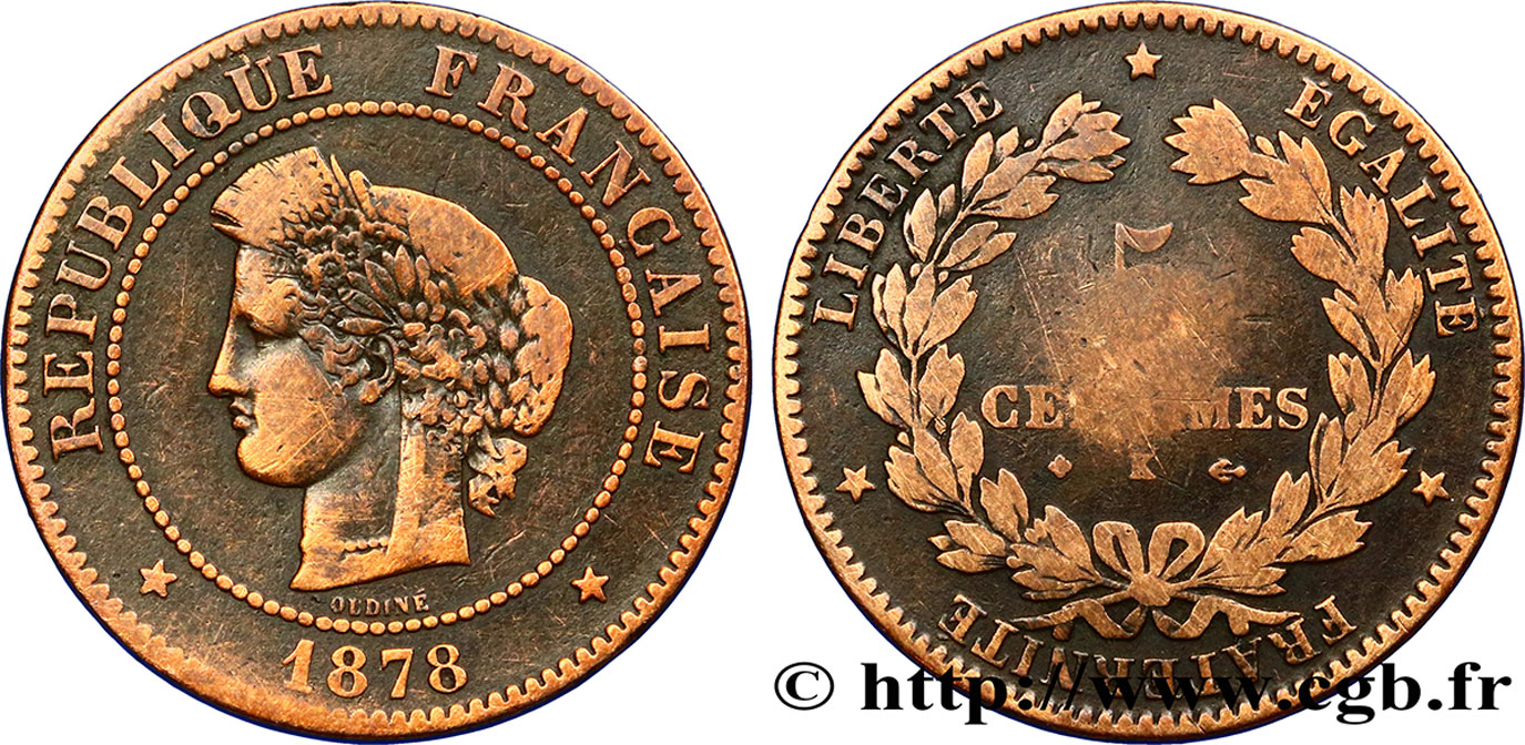5 centimes Cérès 1878 Bordeaux F.118/18 S20 