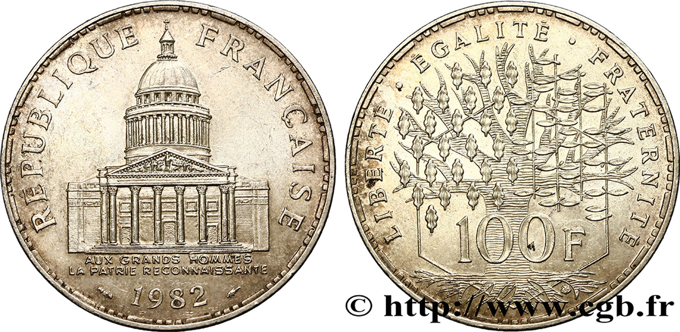 100 francs Panthéon 1982  F.451/2 AU55 