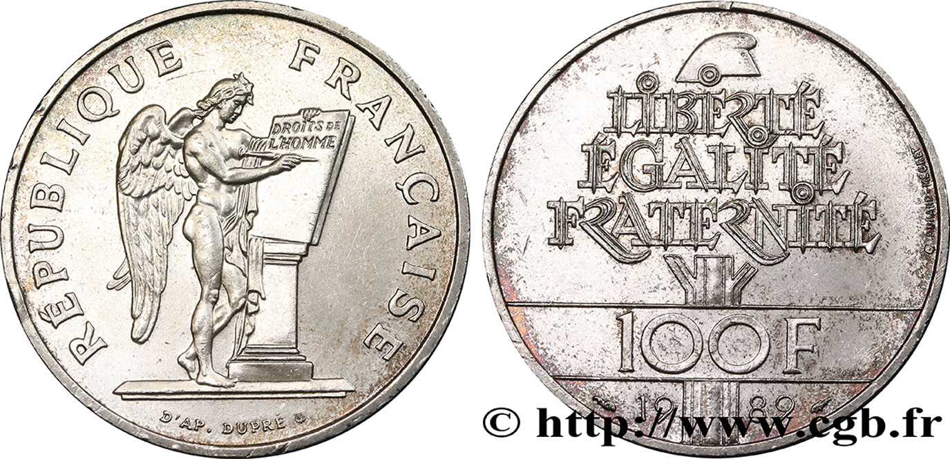 100 francs Droits de l’Homme 1989  F.457/2 EBC55 