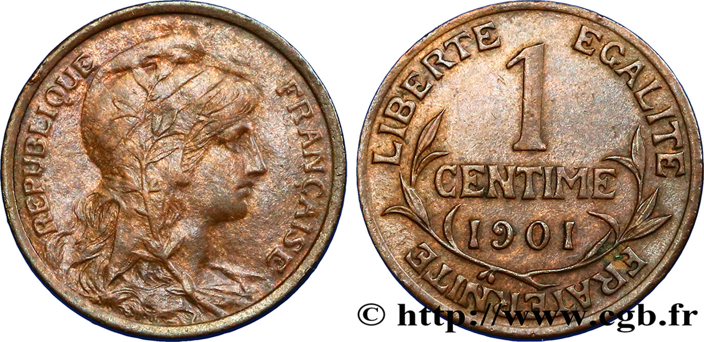 1 centime Daniel-Dupuis 1901  F.105/6 XF45 