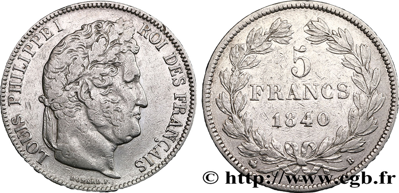 5 francs IIe type Domard 1840 Rouen F.324/84 TB30 