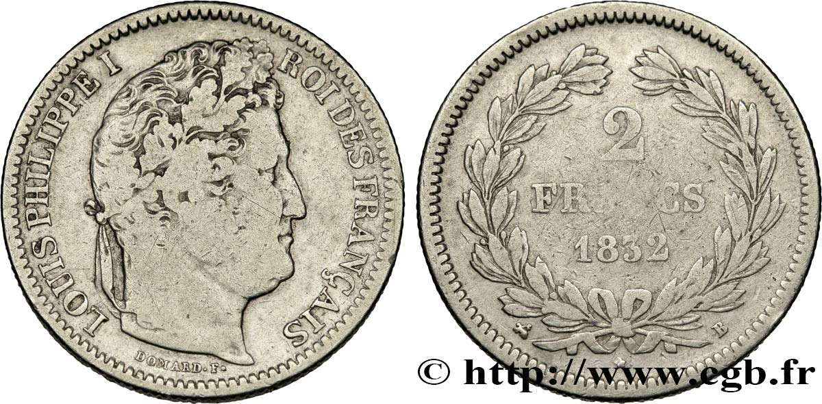 2 francs Louis-Philippe 1832 Rouen F.260/5 BC15 