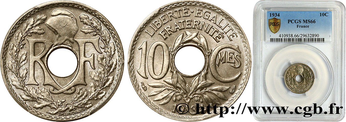10 centimes Lindauer 1934  F.138/21 MS66 PCGS