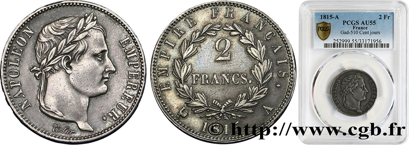 2 francs Cent-Jours 1815 Paris F.256/1 EBC55 PCGS