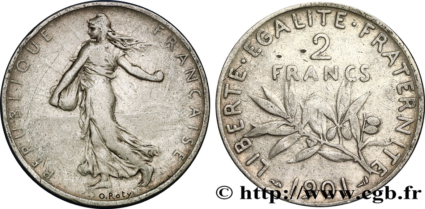 2 francs Semeuse 1901  F.266/6 VF25 