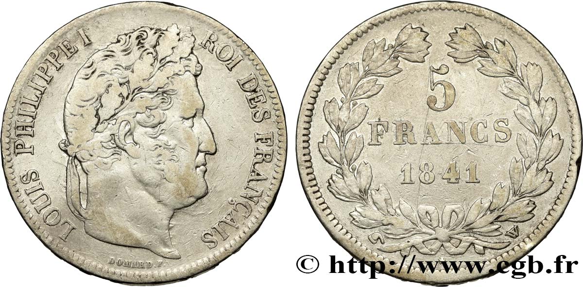 5 francs IIe type Domard 1841 Lille F.324/94 VF20 