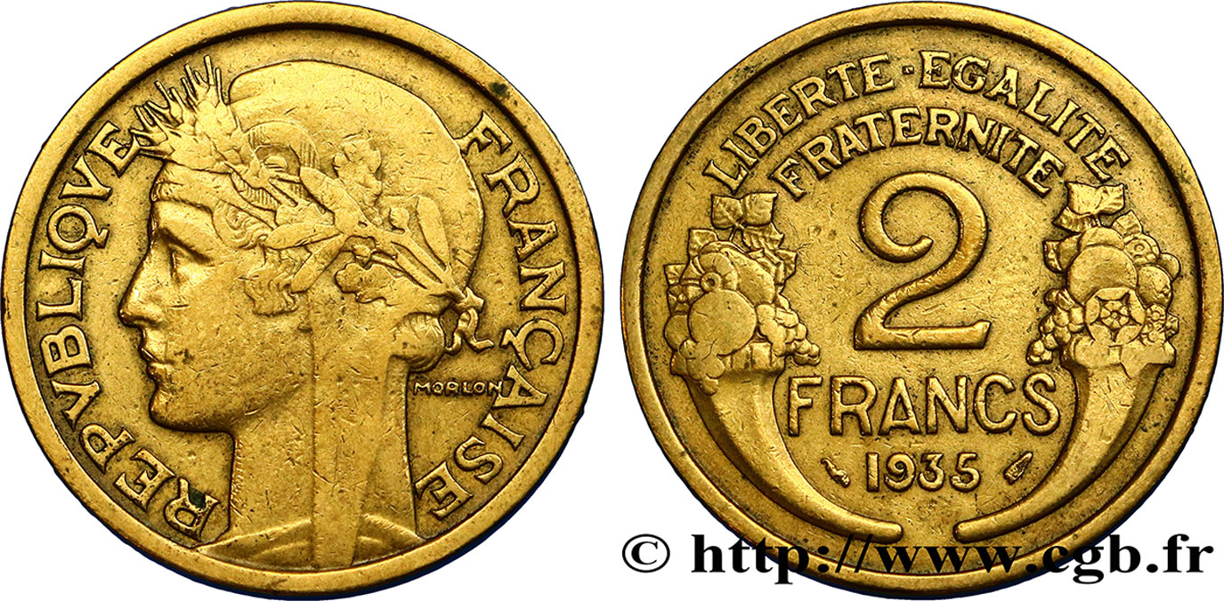 2 francs Morlon 1935  F.268/8 VF 