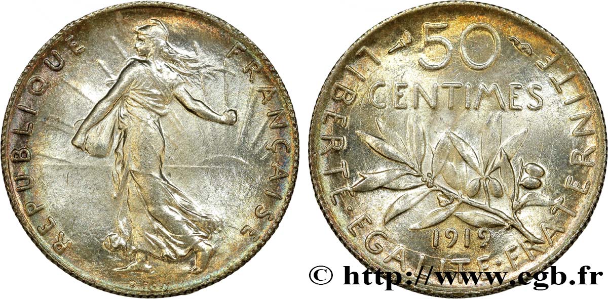 50 centimes Semeuse 1919 Paris F.190/26 SUP62 
