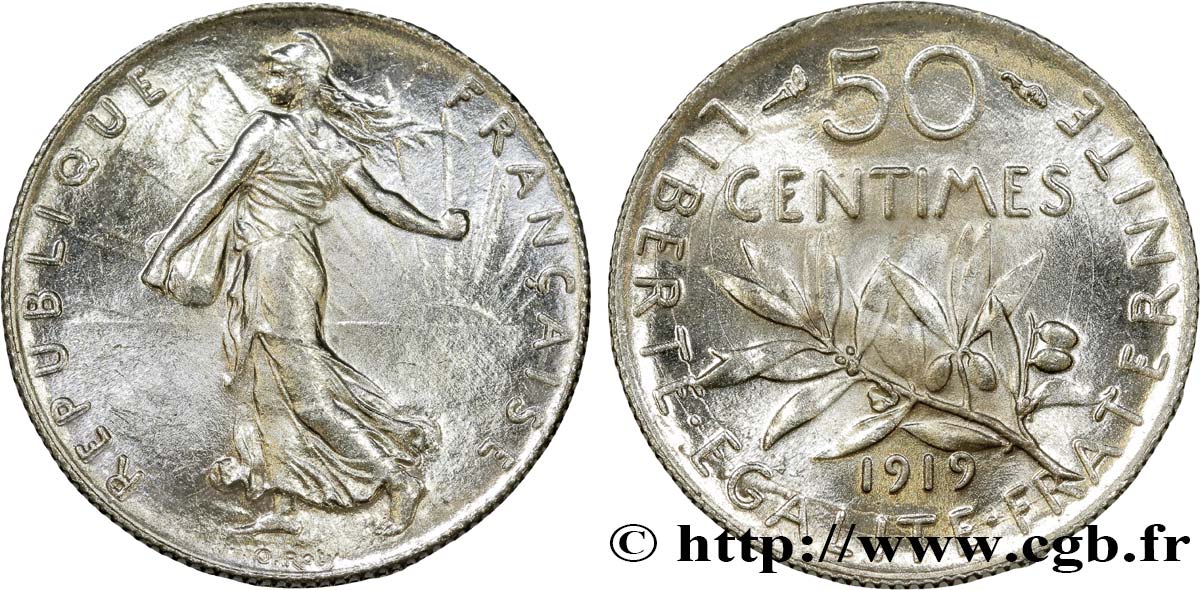 50 centimes Semeuse 1919 Paris F.190/26 SPL62 