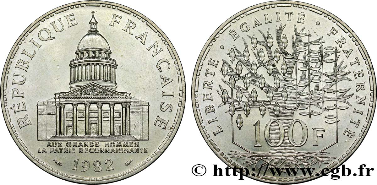 100 francs Panthéon 1982  F.451/2 SUP55 