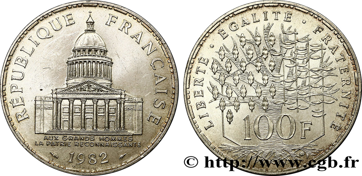 100 francs Panthéon 1982  F.451/2 AU55 