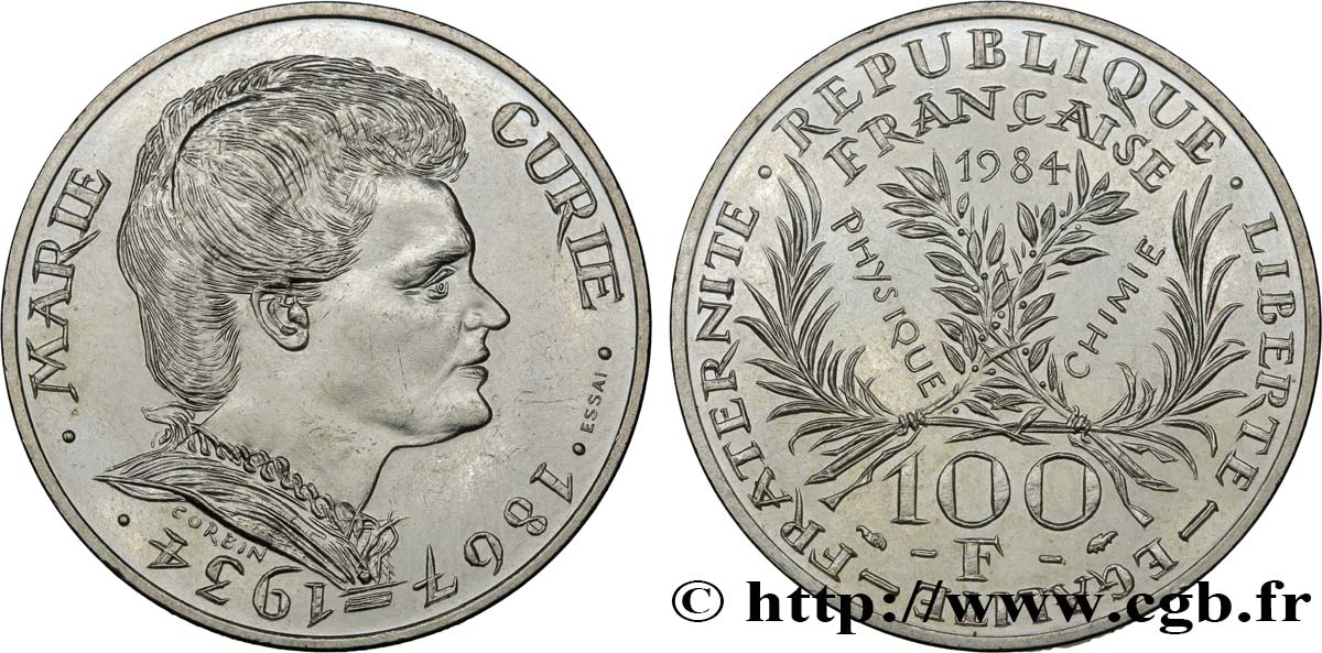 100 francs Marie Curie  1984 Paris F.452/2 EBC55 