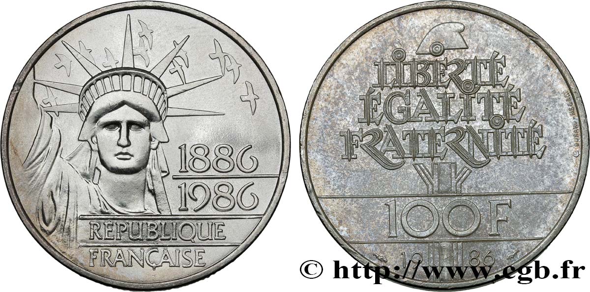 100 francs Liberté (Statue de la) 1986  F.454/2 AU55 
