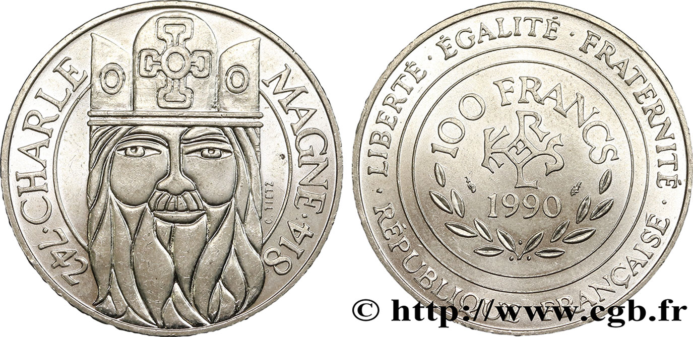 100 francs Charlemagne 1990  F.458/2 AU55 