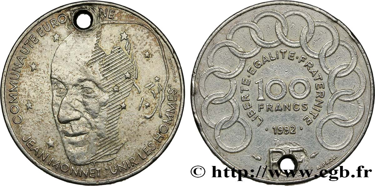 100 francs Jean Monnet 1992  F.460/2 XF 