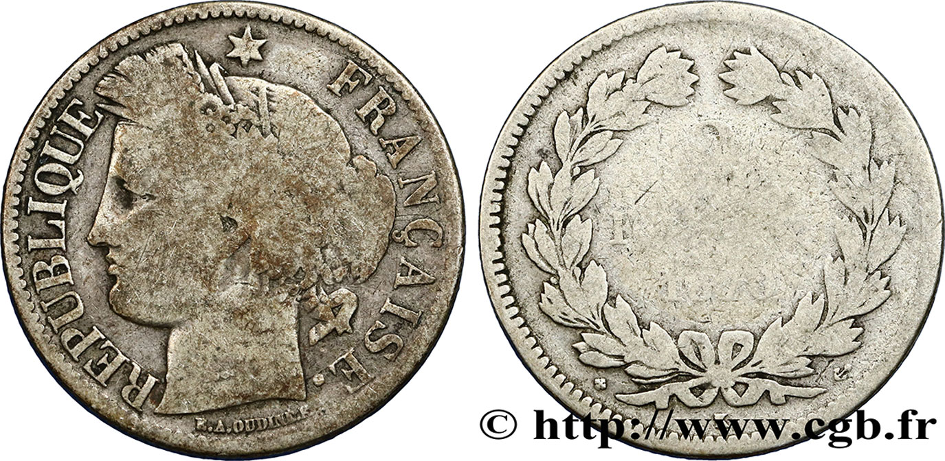 2 francs Cérès, sans légende 1870 Bordeaux F.264/2 RC8 