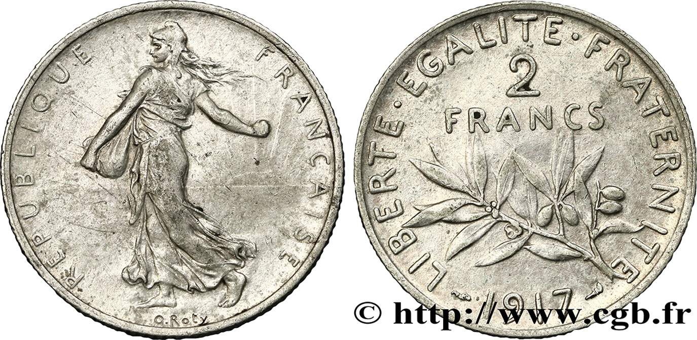 2 francs Semeuse 1917  F.266/19 BB42 