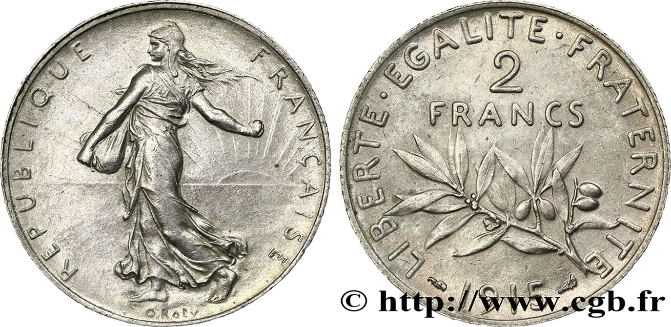 2 francs Semeuse 1915  F.266/17 EBC55 