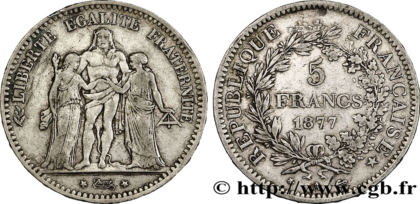 5 francs Hercule 1877 Paris F.334/19 S25 