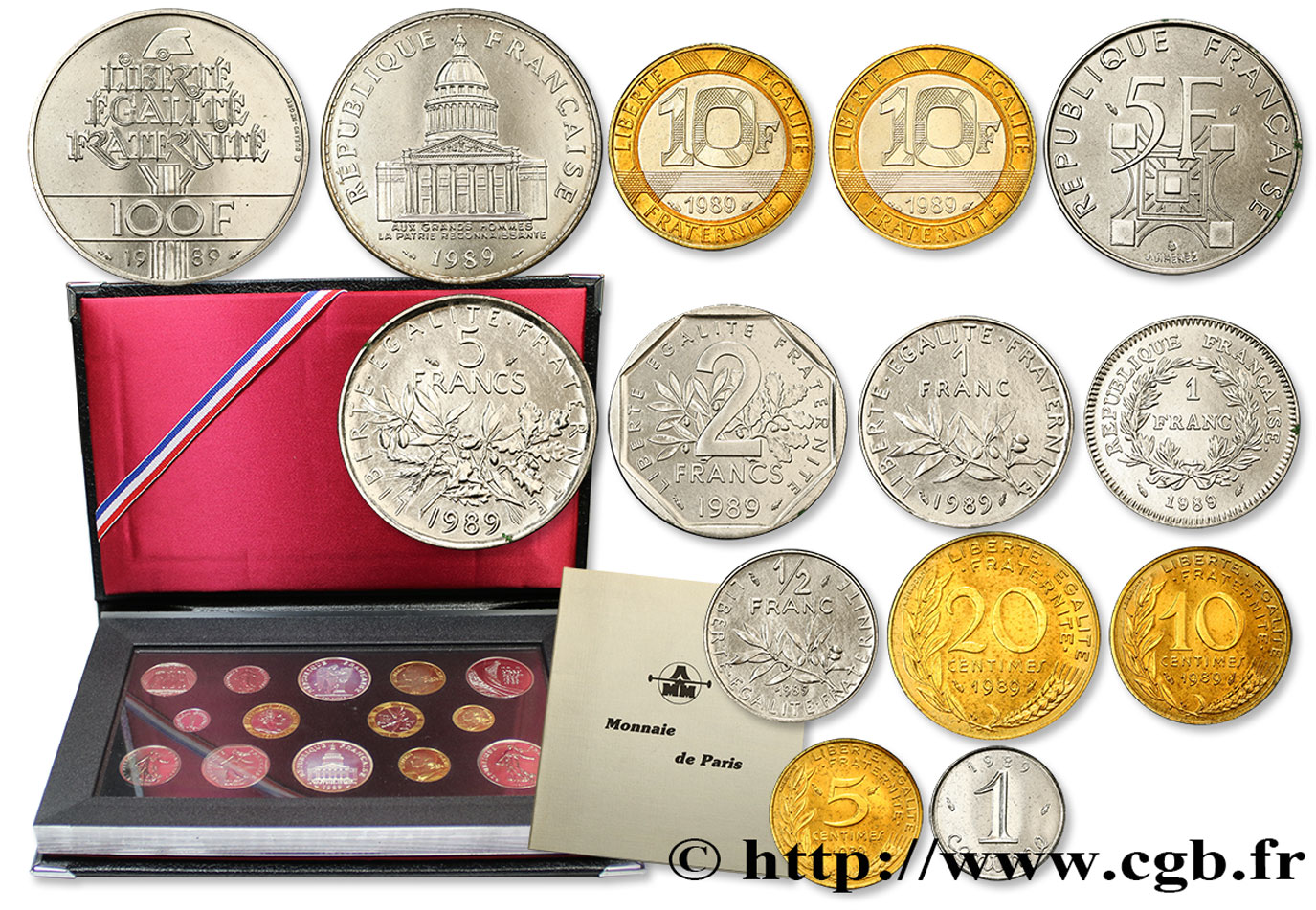 Boîte Fleur de Coins 1989 Paris F.5000/49 MS70 