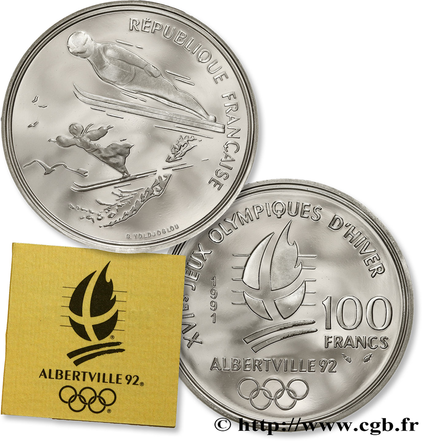 Belle Epreuve 100 francs - Saut à ski / Belle Epoque 1991 Paris F./ FDC65 