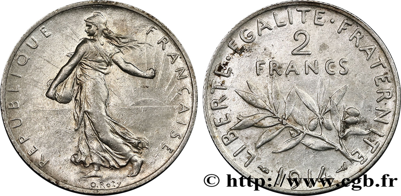 2 francs Semeuse 1914  F.266/15 AU52 