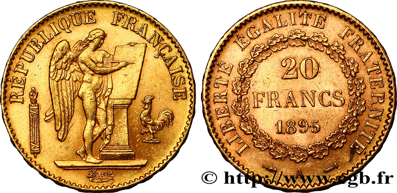20 francs or Génie, IIIe République 1895 Paris F.533/19 TTB54 