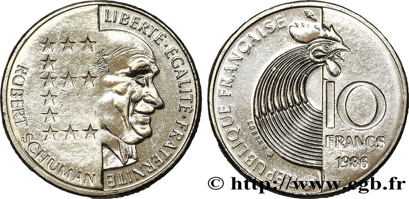 10 francs Robert Schuman 1986 Pessac F.374/2 VZ58 