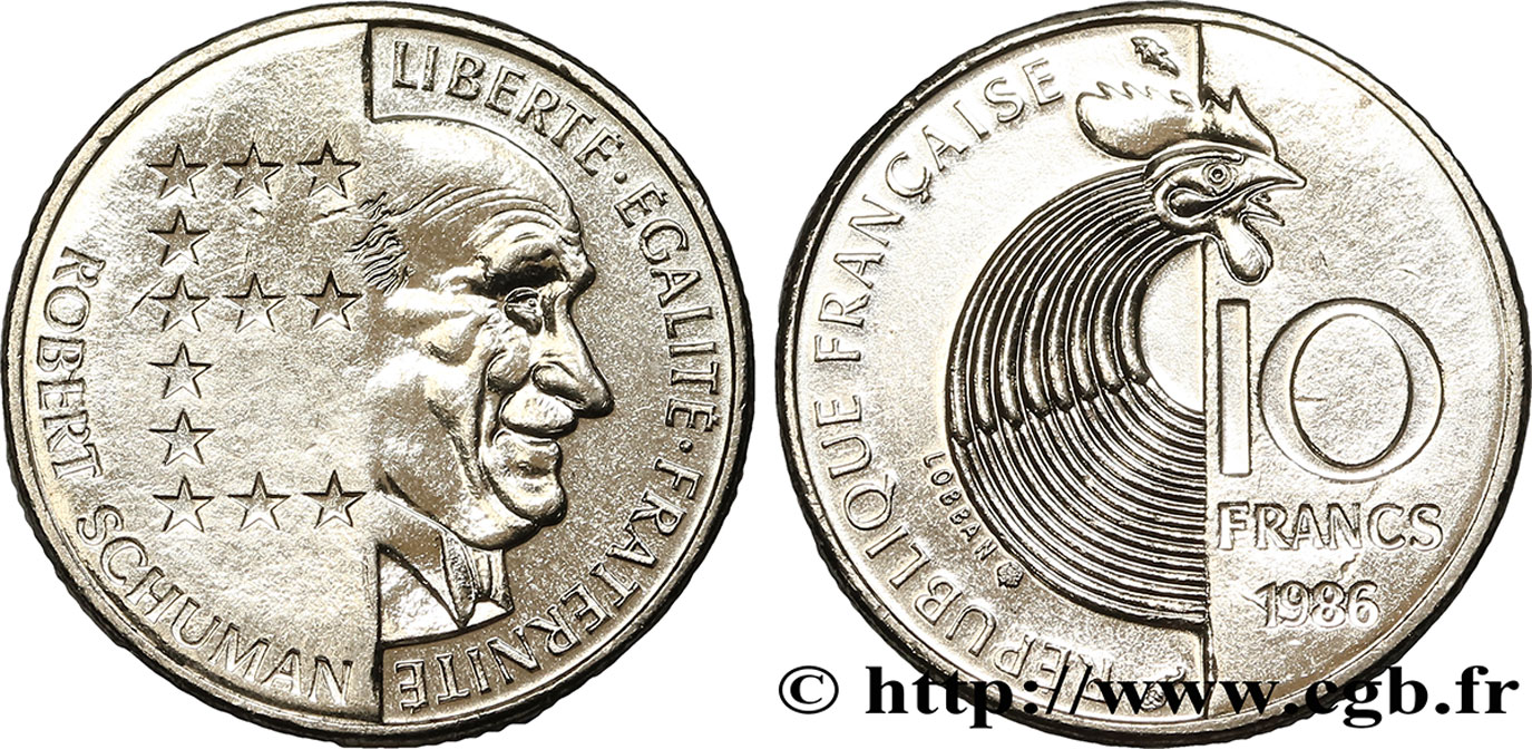 10 francs Robert Schuman 1986 Pessac F.374/2 AU58 