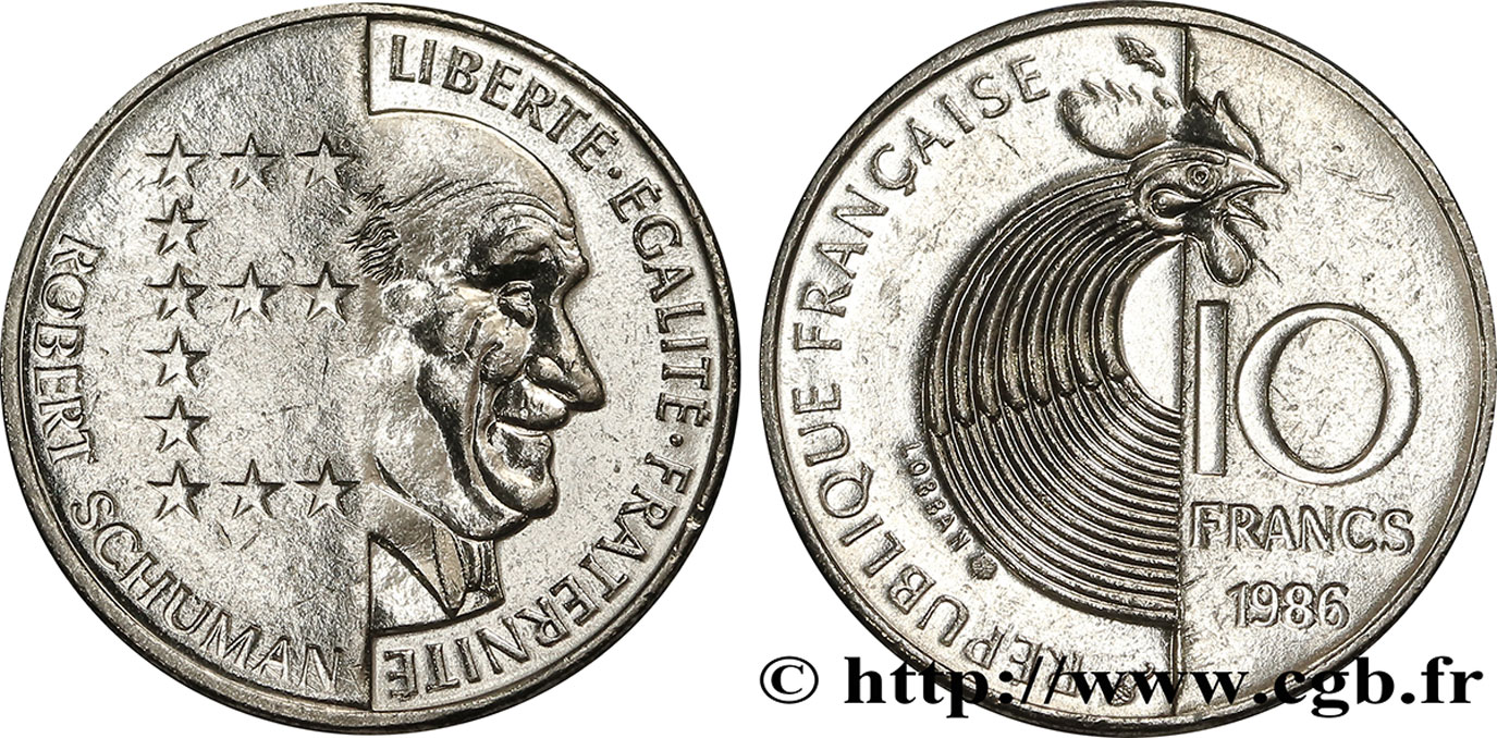 10 francs Robert Schuman 1986 Pessac F.374/2 SPL58 