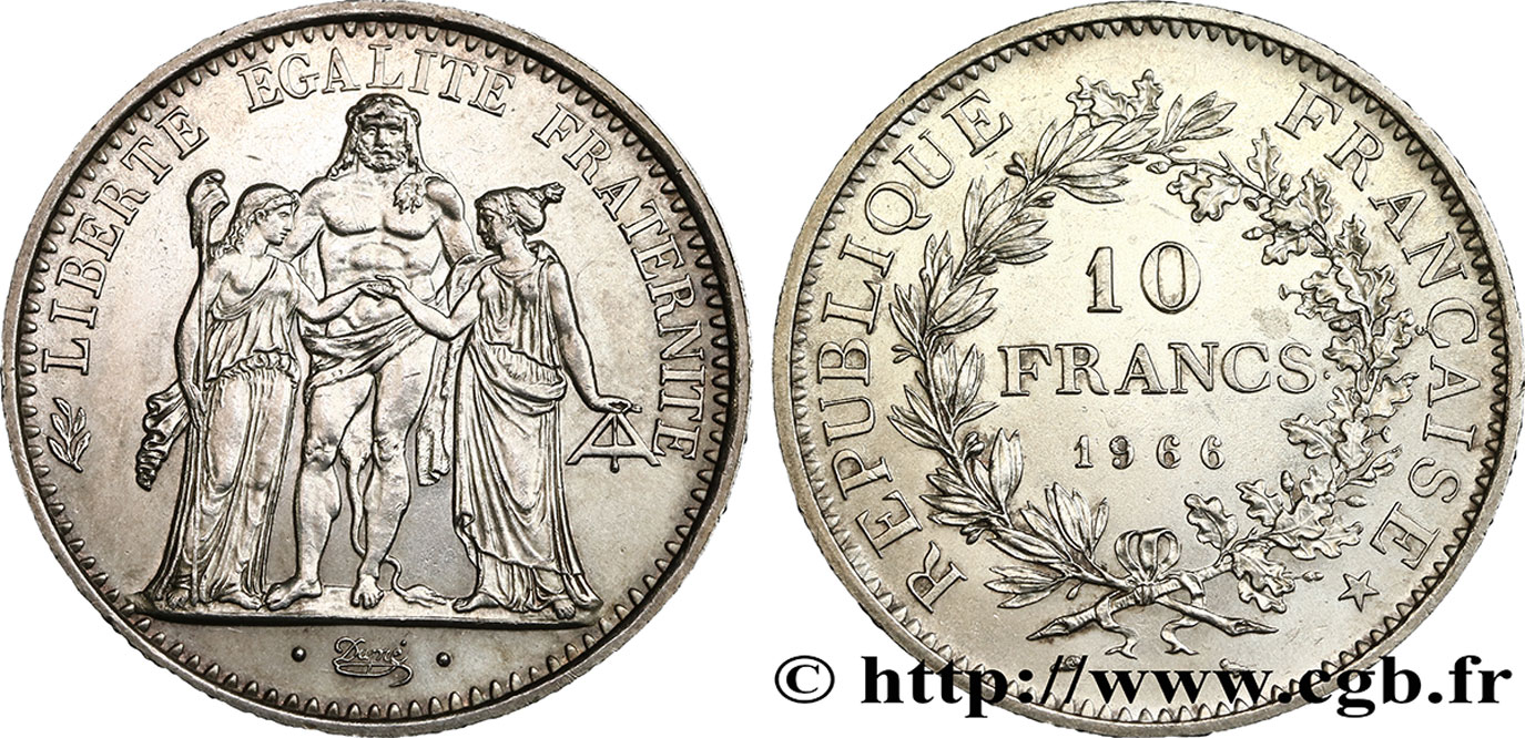 10 francs Hercule 1966  F.364/4 SUP55 