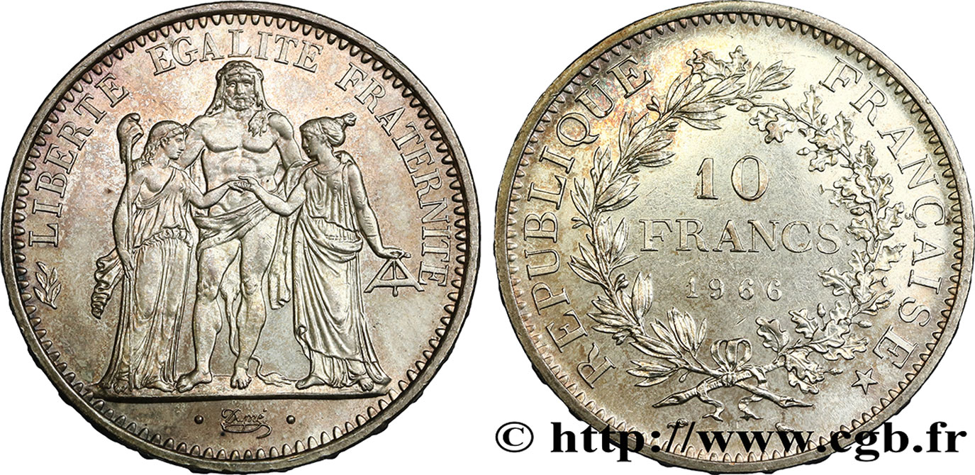 10 francs Hercule 1966  F.364/4 SUP55 