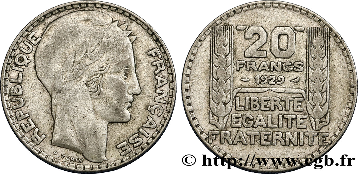 20 francs Turin 1929  F.400/2 TB25 