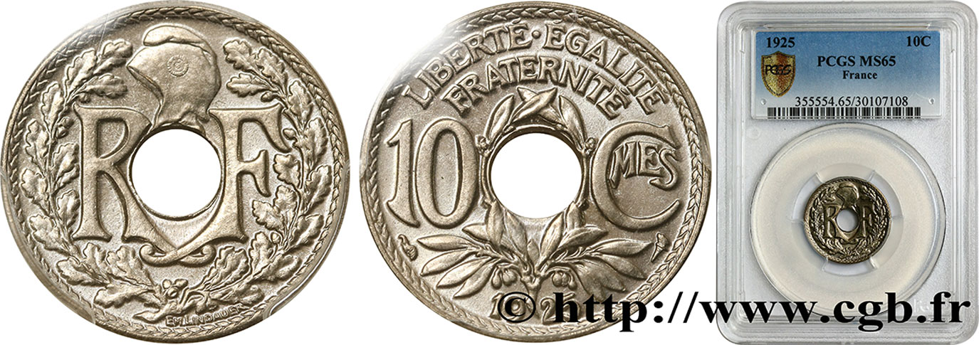 10 centimes Lindauer 1925  F.138/12 FDC65 PCGS