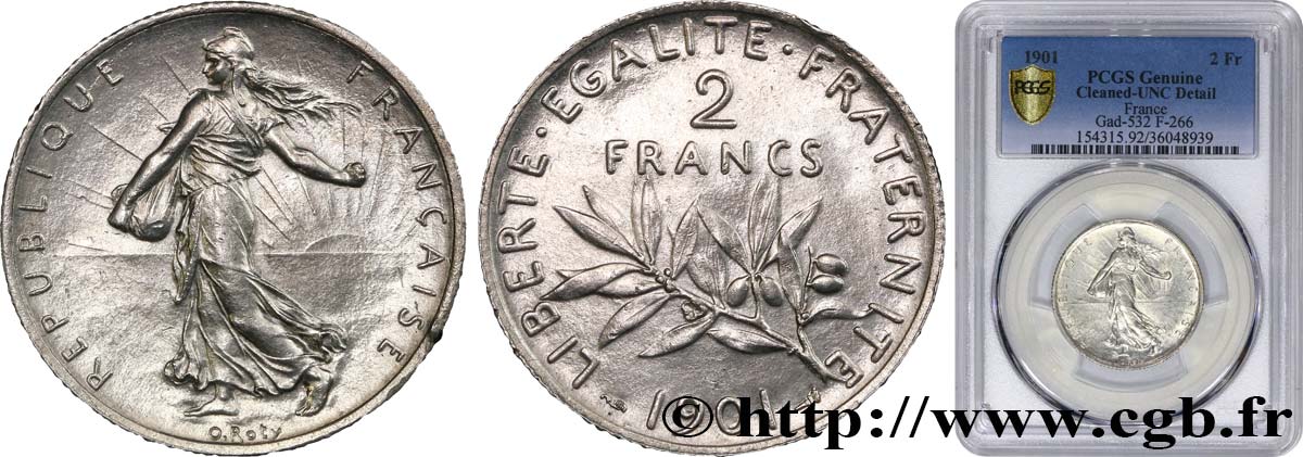 2 francs Semeuse 1901 Paris F.266/6 MS PCGS