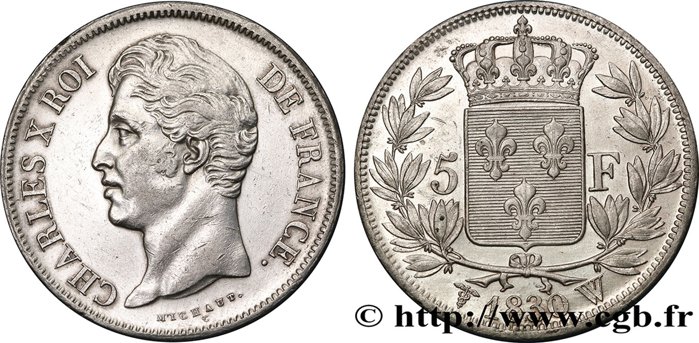 5 francs Charles X, 2e type 1830 Lille F.311/52 MBC50 