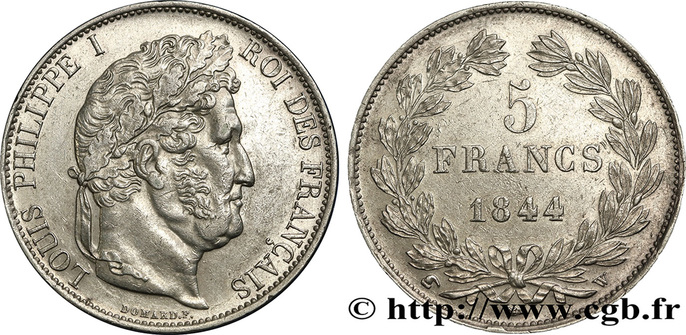 5 francs IIIe type Domard 1844 Lille F.325/5 BB52 