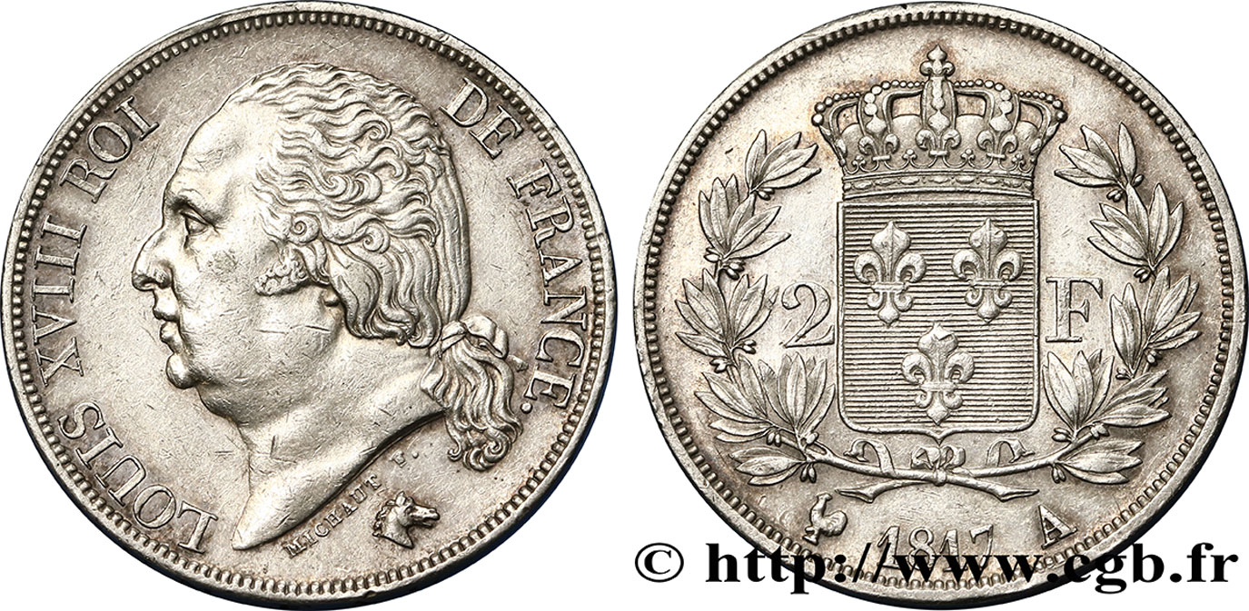 2 francs Louis XVIII 1817 Paris F.257/8 TTB52 